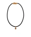 Versace Braided Leather Medusa Necklace
