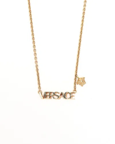 Versace Logo Necklace In Gold