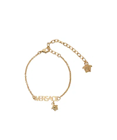Versace Logo Necklace In Gold