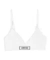 Versace Ribbed Stretch-cotton Soft-cup Triangle Bra In White