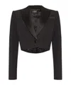 Versace Lapels Tailored Blazer Satin In Black