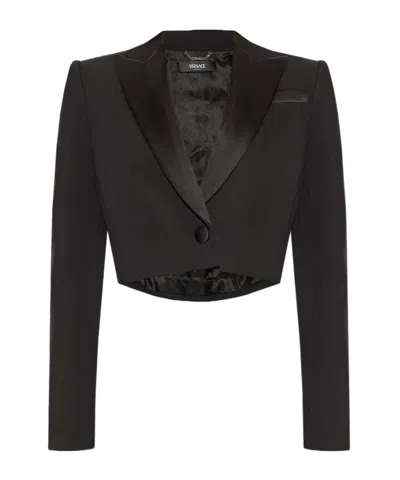 VERSACE VERSACE SINGLE-BREASTED CROPPED BLAZER