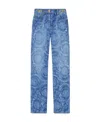 Versace Logo-patch Denim Jeans In Blue