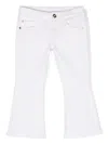 Versace Logo-patch Flared Jeans In White