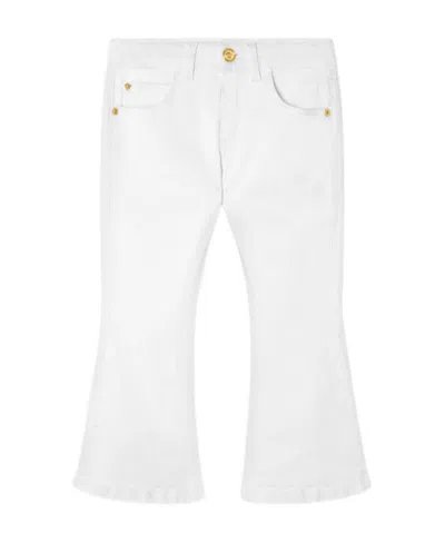 Versace Logo-patch Flared Jeans In White