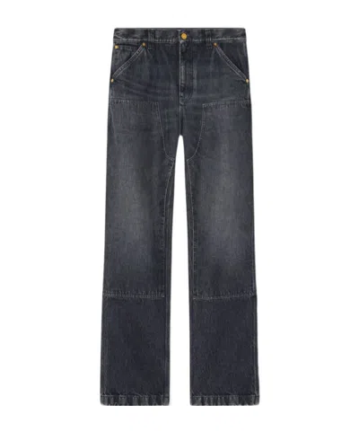VERSACE VERSACE LOGO-PATCH PATCHWORK-DESIGNED JEANS