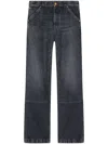 Versace Stone Denim Jeans With Belt Loops In Blue