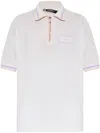 Versace Logo-patch Knitted Polo Shirt In 1w470