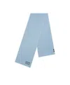 Versace Logo Patch Knitted Scarf In Blue