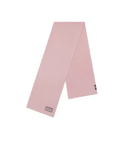 Versace Logo Patch Knitted Scarf In Red