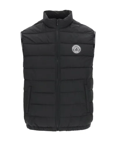 Versace Logo-patch Padded Jacket In Black