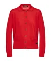 Versace Buttoned Collar Cardigan In Red