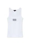 Versace Logo Tag Tank Top In White