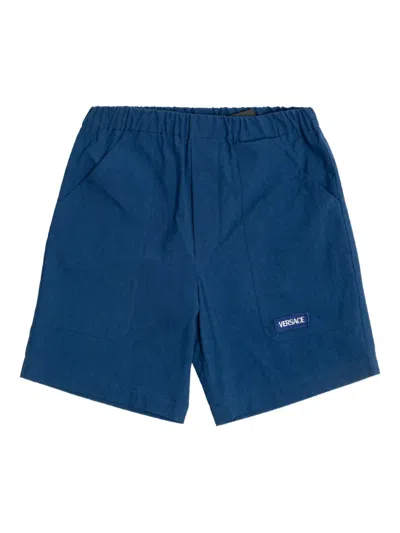 Versace Babies' Logo Patch Shorts In Multi