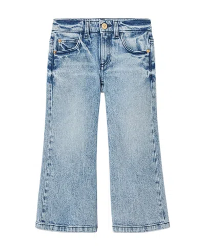 Versace Logo-patch Straight-leg Jeans In Blue