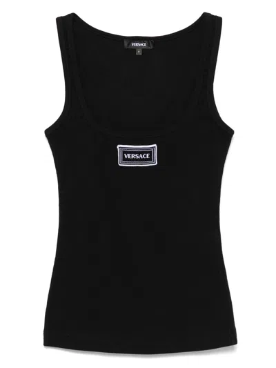 VERSACE LOGO-PATCH TANK TOP