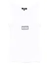 Versace Logo Tag Tank Top In White