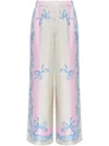 Versace Logo-patch Trousers In Neutrals