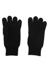 Versace Logo-patch Wool Gloves In Schwarz