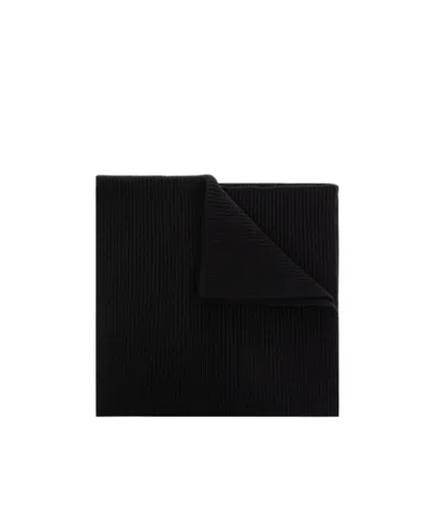 Versace Logo-patch Wool Scarf In Black