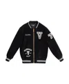 Versace Logo-patch Zip-up Bomber Jacket In Black