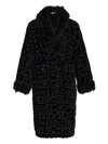 Versace Logo-pattern Bath Robe In Black