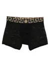 Versace Underpants Low Rise Trunk Stretch Bio Cotton Jers In Black