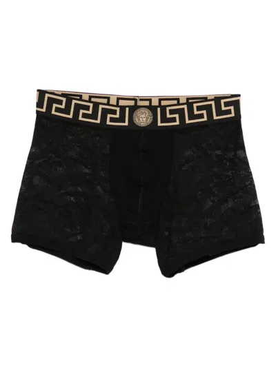 VERSACE LOGO-PATTERN BOXERS