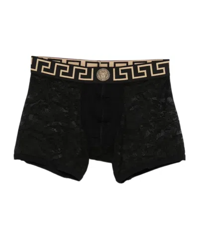 VERSACE LOGO-PATTERN BOXERS