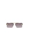 Versace Gradient Rectangle-frame Sunglasses In Gray