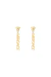 Versace Logo Pendant Earrings In Gold