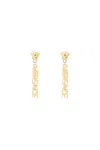 Versace Logo Pendant Earrings In Gold
