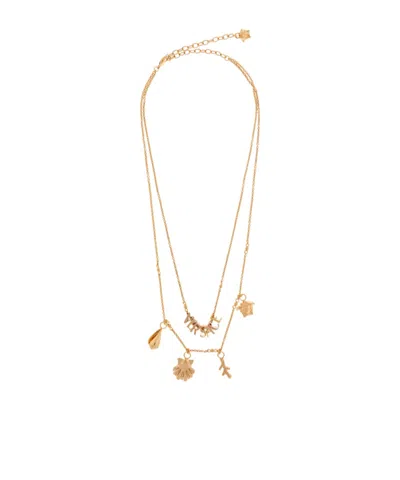 VERSACE VERSACE LOGO LETTERING CHARMS NECKLACE