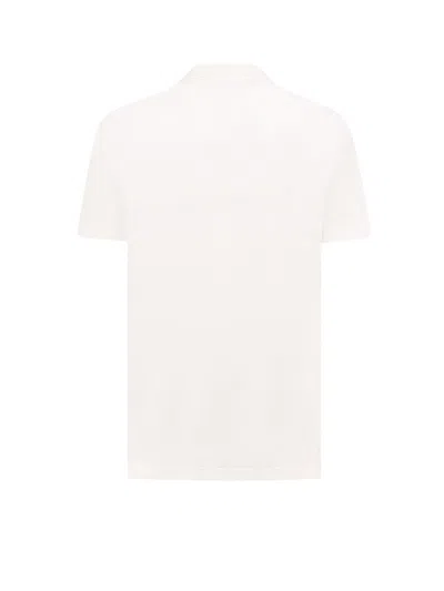 Versace Logo Piquet Polo Shirt In White