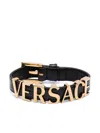 Versace Logo-plaque Bracelet In Black