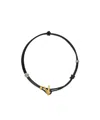 Versace Logo-plaque Braided Necklace In Black