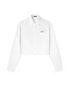 Versace Pinstripe Chain Cropped Shirt In White