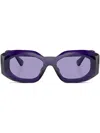 Versace Logo-plaque Geometric-frame Sunglasses In Violett