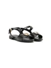Versace Medusa-logo Leather Sandals 6-8 Years In Black