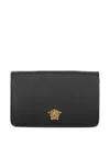 Versace Logo-plaque Leather Wallet In Black