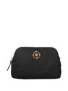 Versace Elegant Black Beauty Case With Golden Details In Black