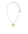Versace Logo-plaque Necklace In Gold