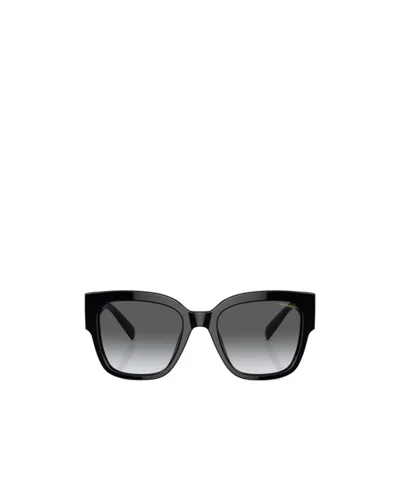 Versace Logo-plaque Oversize-frame Sunglasses In Gray
