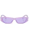 Versace Logo-plaque Rectangle-frame Sunglasses In Purple