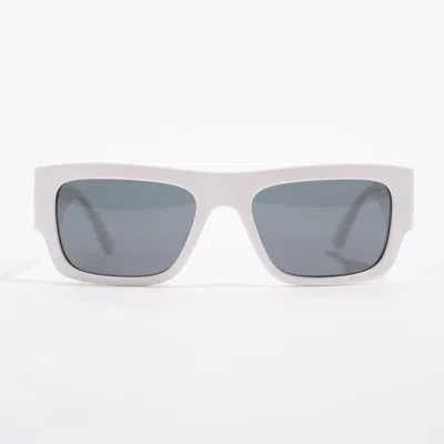 Versace Logo-plaque Rectangular Sunglassesacetate In White