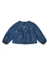Versace Logo-plaque Silk Blouse In Blue