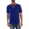 Versace Logo Polo Shirt In Blue