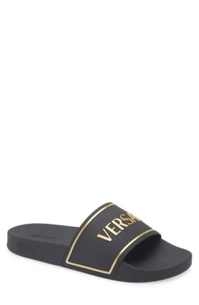 VERSACE VERSACE LOGO POOL SLIDE SANDAL