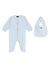 Versace Logo Print Babywear Set In Blue