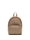 Versace Logo-print Backpack In Neutral